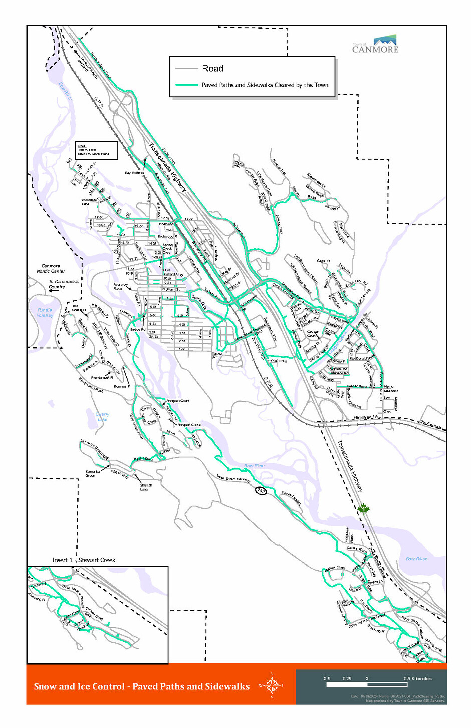 Priority Snow and Ice Clearing Map for Pathways and Sidewalks