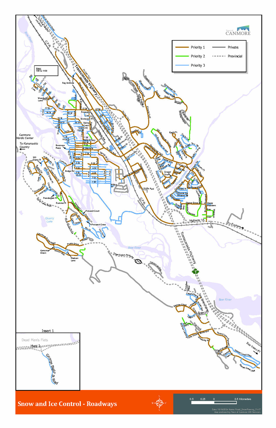 Map of Priority Snow and Ice Clearing Map for Roadways